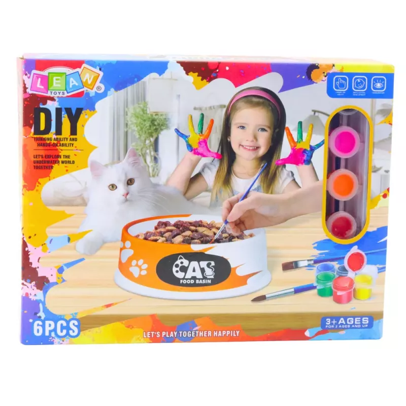 LEAN TOYS Creative Set Bowl For Painting Paints Brushes DIY 6 pcs.