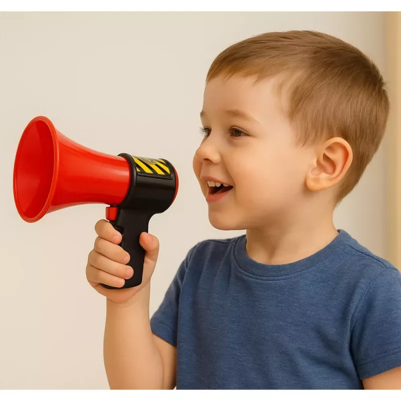 LEAN TOYS Interaktīvs ugunsdzēsēja megafons bērniem ar skaņas efektiem