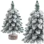 LEAN Dekoratīvā mākslīgā Ziemassvētku eglīte uz stumbra ar sniega pārklājumu 60 x 16 cm