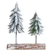 LEAN Ziemassvētku eglītes kompozīcija uz stumbra, pārklāta ar sniegu 34 x 28 cm