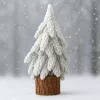 LEAN Dekoratīva mākslīgā Ziemassvētku eglīte uz sniegota stumbra 20 x 9 cm