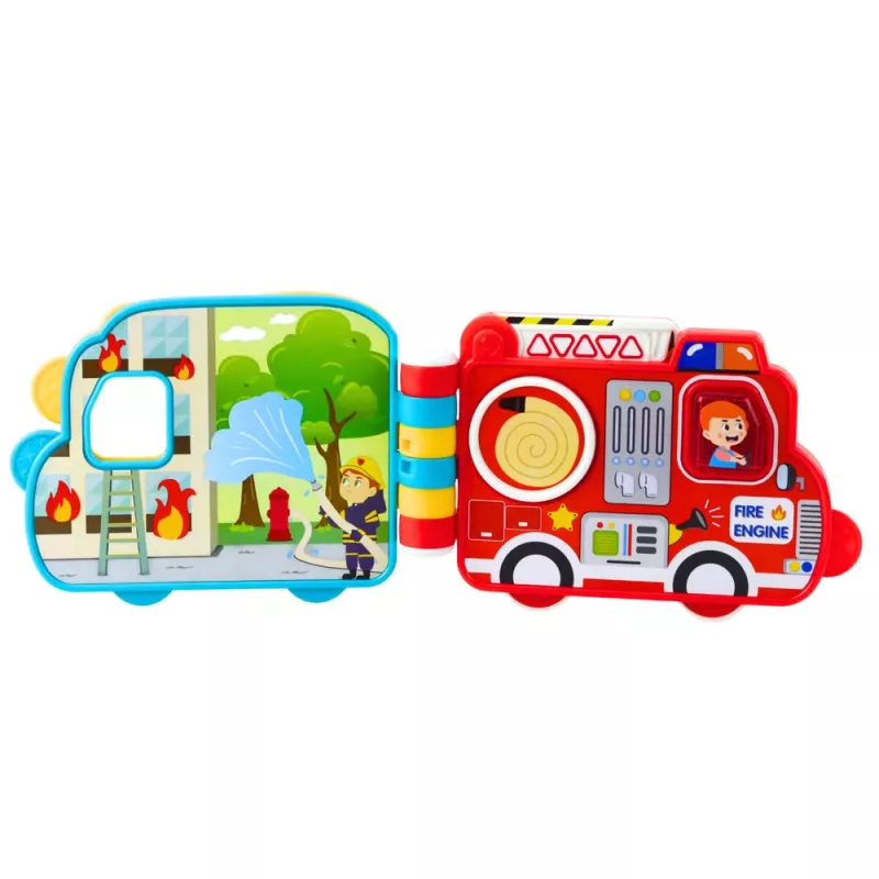 LEAN TOYS Interaktīvā izglītojošā grāmata Transportlīdzekļi Gaismas Skaņas Kustīgie elementi