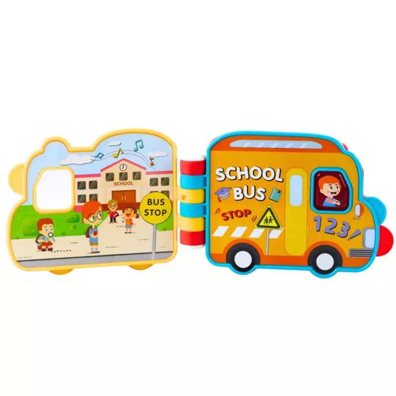 LEAN TOYS Interaktīvā izglītojošā grāmata Transportlīdzekļi Gaismas Skaņas Kustīgie elementi