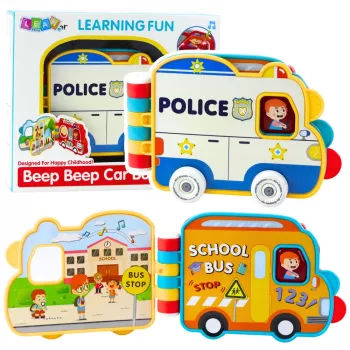 LEAN TOYS Interaktīvā izglītojošā grāmata Transportlīdzekļi Gaismas Skaņas Kustīgie elementi