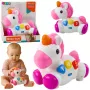 LEAN TOYS Interaktīva rotaļlieta mazuļiem Vienradzis uz riteņiem Gaismas un skaņas