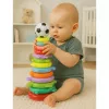 LEAN TOYS Izglītojoša piramīdas puzle ar bumbiņu uzlīmēm 13 līmeņi Krāsaina