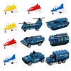 LEAN TOYS Militārais komplekts ar aviācijas bāzes kuģi, militāro bāzi, iznīcinātājiem, transportlīdzekļiem, gaismām un skaņu