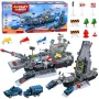 LEAN TOYS Militārais komplekts ar aviācijas bāzes kuģi, militāro bāzi, iznīcinātājiem, transportlīdzekļiem, gaismām un skaņu