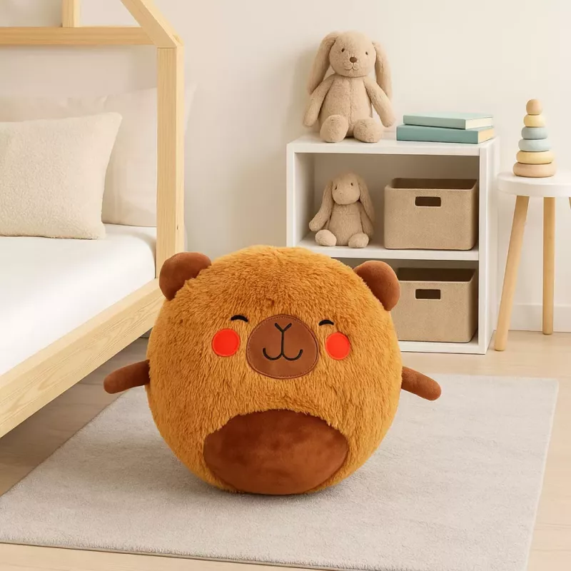 LEAN TOYS Lēcošā bumba Augošs plīša kapibara Brūns Sūknis 50 cm