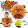 LEAN TOYS Lēcošā bumba Augošs plīša kapibara Brūns Sūknis 50 cm