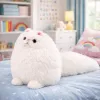 LEAN TOYS Plush Toy Cuddly Big Cat With Long Tail Fluffy 30 x 30 cm