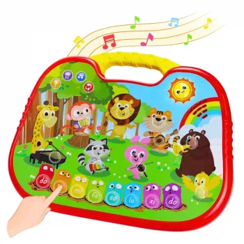 LEAN TOYS Interaktīvā izglītojošā tāfele Dzīvnieku pasaules instrumentu klavieres