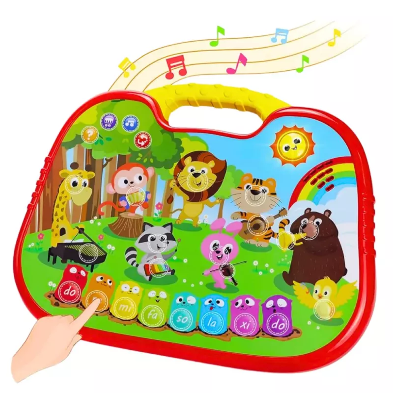 LEAN TOYS Interaktīvā izglītojošā tāfele Dzīvnieku pasaules instrumentu klavieres