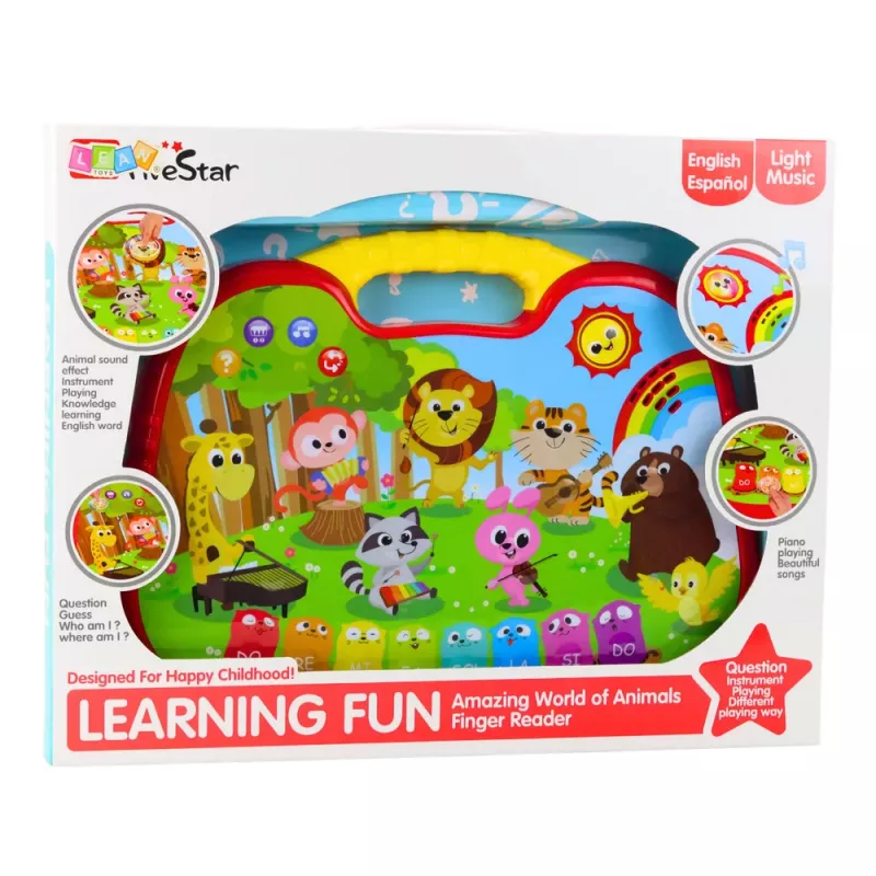 LEAN TOYS Interaktīvā izglītojošā tāfele Dzīvnieku pasaules instrumentu klavieres