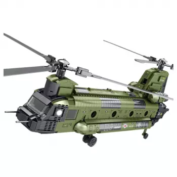 LEAN TOYS Konstrukcijas bloku komplekts Militārais helikopters CH-47 Chinook 1451 gab.