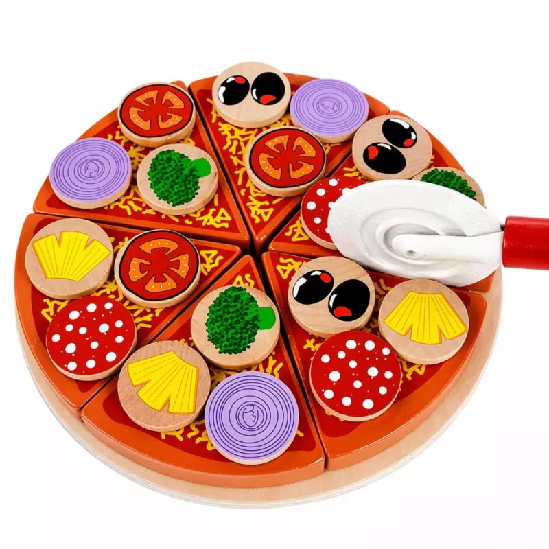 LEAN TOYS Koka picas griešanas komplekts ar Velcro riteni un griešanas dēli