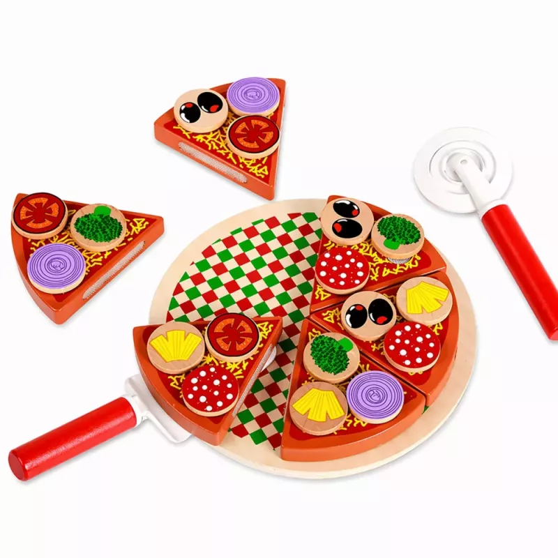 LEAN TOYS Koka picas griešanas komplekts ar Velcro riteni un griešanas dēli
