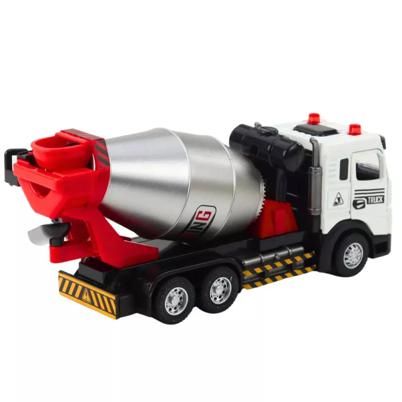 LEAN TOYS Betona maisītāja būvniecības transportlīdzeklis ar metāla kabīni, rotējošu cilindru, gaismām un skaņām
