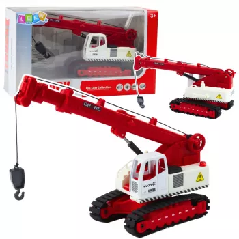 LEAN TOYS Kāpurķēžu celtnis ar grozāmu kabīni, gaismu, skaņu, metāla āķi - 1:14 mēroga RC būvniecības transportlīdzeklis