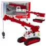 LEAN TOYS Kāpurķēžu celtnis ar grozāmu kabīni, gaismu, skaņu, metāla āķi - 1:14 mēroga RC būvniecības transportlīdzeklis