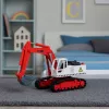 LEAN TOYS Metāla kāpurķēžu ekskavators ar grozāmu kausu, kabīni, gaismām un skaņām