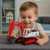 LEAN TOYS Metāla kāpurķēžu ekskavators ar grozāmu kausu, kabīni, gaismām un skaņām