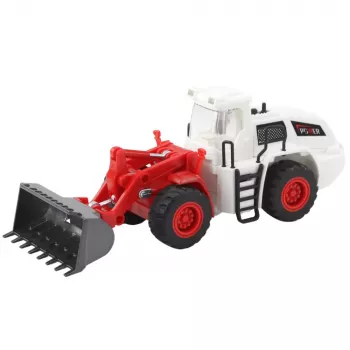 LEAN TOYS Būvniecības transportlīdzeklis Ekskavators Buldozers ar kustīgu metāla kausu, gaismām un skaņām