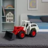 LEAN TOYS Būvniecības transportlīdzeklis Ekskavators Buldozers ar kustīgu metāla kausu, gaismām un skaņām