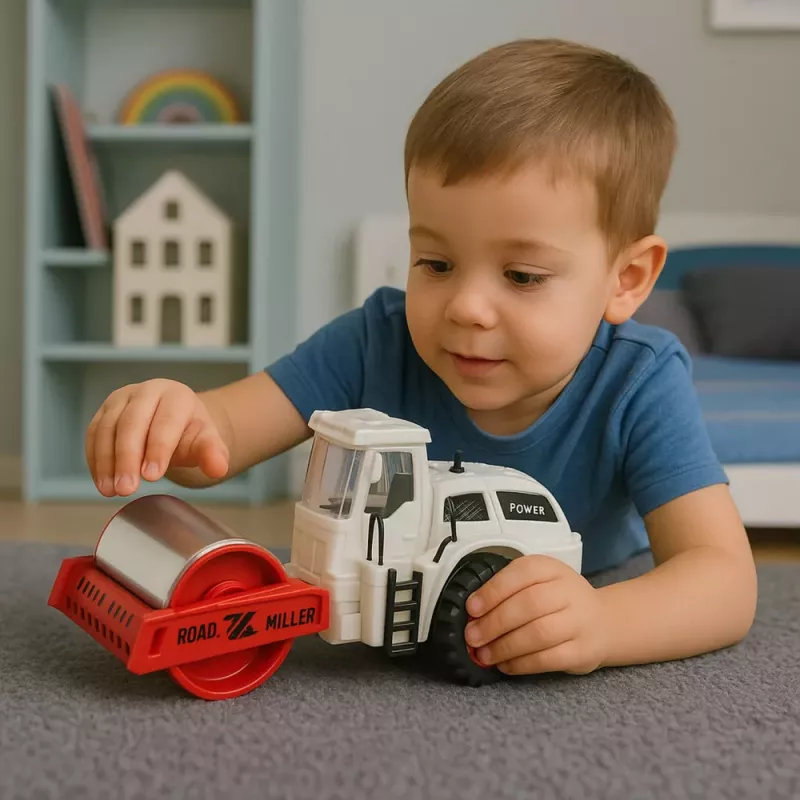 LEAN TOYS Ceļa veltnis Konstrukcijas metāla rotējošs veltnis ar gaismām un skaņām