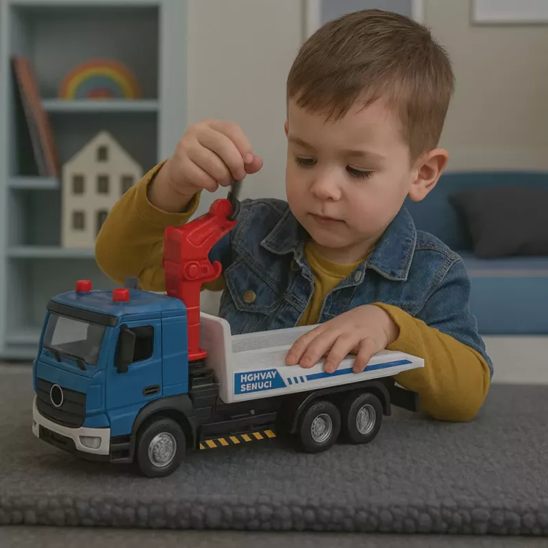 LEAN TOYS Tow Truck ar metāla kabīni, gaismām un skaņām