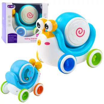 LEAN TOYS Interactive Snail Riding Drum Musical Educational Blue