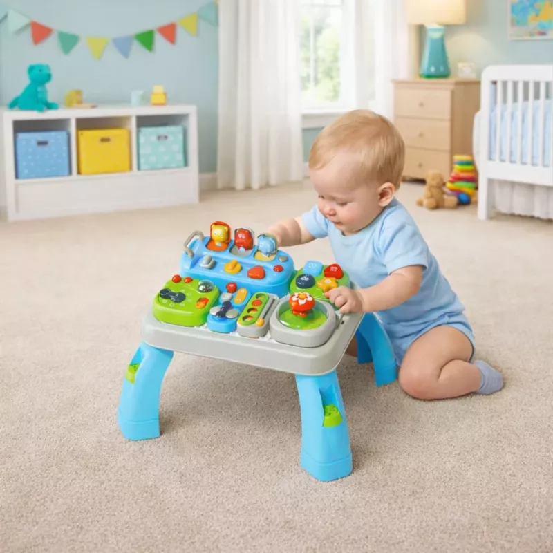 LEAN TOYS Interaktīvs izglītojošs galds mazuļiem ar skaņas moduļiem