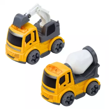 LEAN TOYS Ceļu satiksmes gaismu, ātruma kameras, paklāja, celtniecības mašīnu komplekts ar gaismām un skaņām