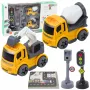 LEAN TOYS Ceļu satiksmes gaismu, ātruma kameras, paklāja, celtniecības mašīnu komplekts ar gaismām un skaņām