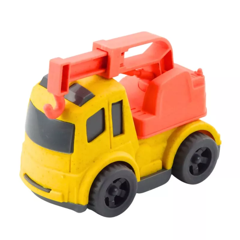 LEAN TOYS Celtniecības transportlīdzekļu komplekts: Automašīnas, Betona maisītājs, Kravas automašīna ar āķi, BIOPlastmasa
