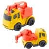 LEAN TOYS Celtniecības transportlīdzekļu komplekts: Automašīnas, Betona maisītājs, Kravas automašīna ar āķi, BIOPlastmasa