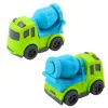 LEAN TOYS Celtniecības transportlīdzekļu komplekts: Automašīnas, Betona maisītājs, Kravas automašīna ar āķi, BIOPlastmasa