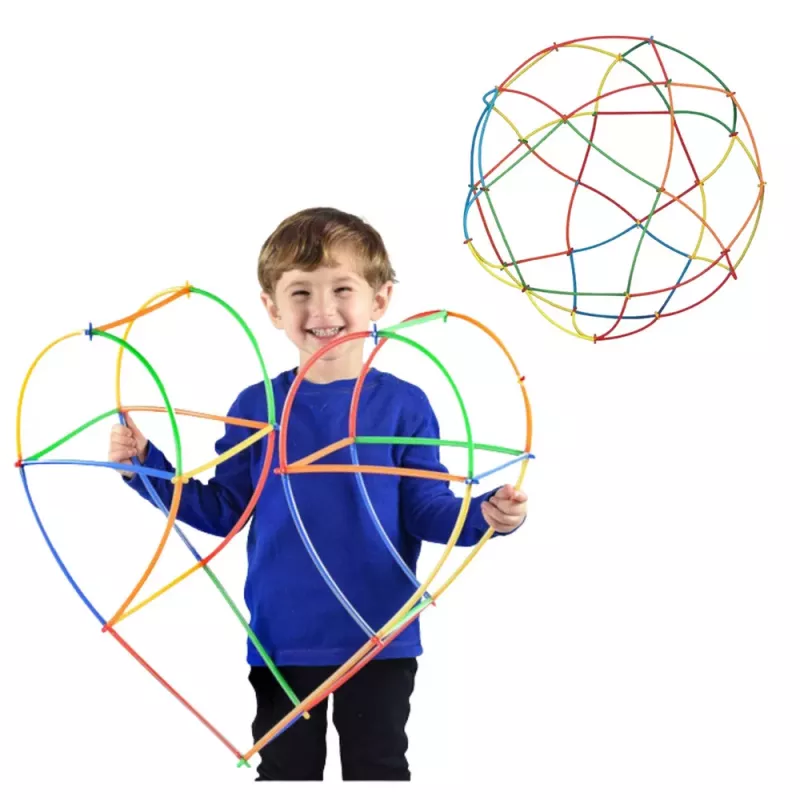 LEAN TOYS Straws 3D 4D Construction Blocks in a Box, Colorful, 1000 pcs.