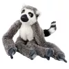 LEAN TOYS Plush Lemur Cuddly Toy with Velcro for Hanging Gray 35cm