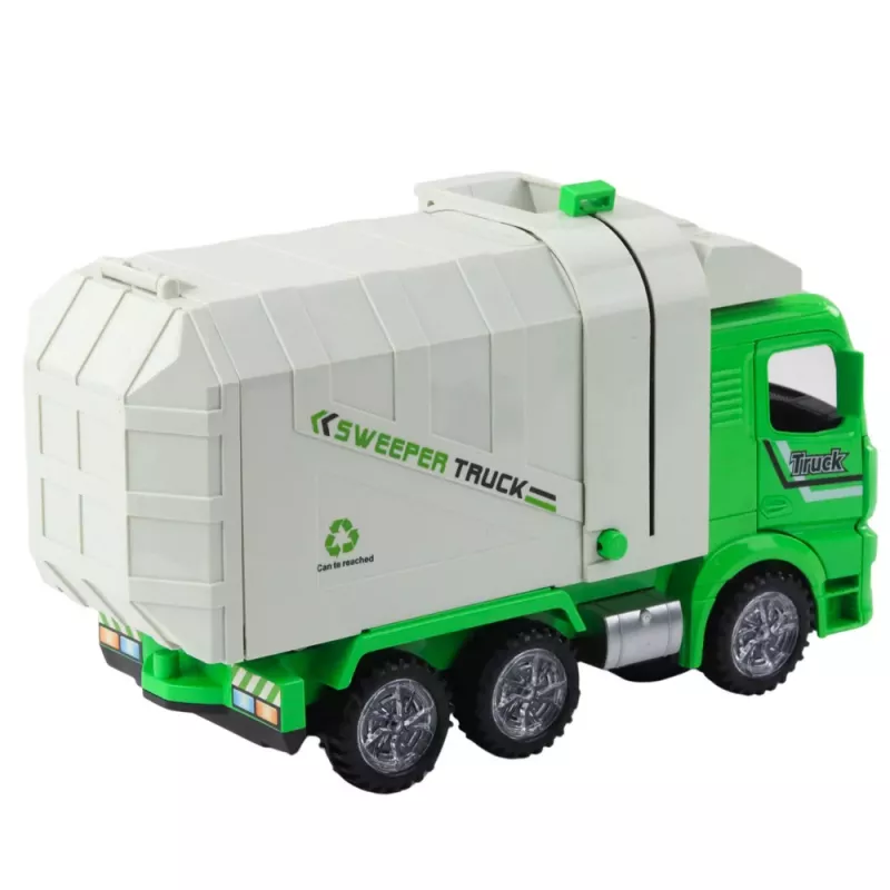 LEAN TOYS Garbage Truck City Lights Sounds Green
