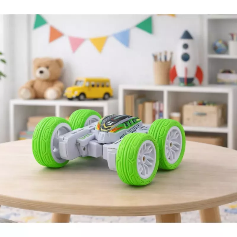LEAN TOYS Ar vadību tālvadības akrobātiskais bezceļu auto 360° Zaļš 1:32