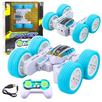 LEAN TOYS Ar vadību tālvadības akrobātiskais bezceļu auto 360° Zils 1:32