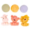 LEAN TOYS Mīksto maņu izglītojošo ECO bloku komplekts ar gumijas dzīvniekiem, 18 gab.