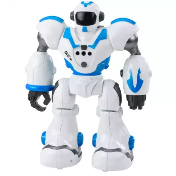 LEAN TOYS Interaktīvs tālvadības robots RC 16 funkcijas Gaismas Skaņas Zils
