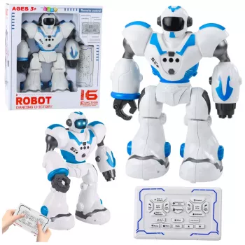 LEAN TOYS Interaktīvs tālvadības robots RC 16 funkcijas Gaismas Skaņas Zils