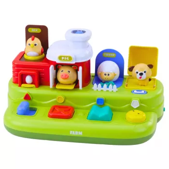 LEAN TOYS Interaktīva izglītojoša rotaļlieta mazuļiem - Pop-Up Animals Farm