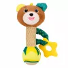LEAN TOYS Plush Teddy Bear Rattle with Teether and Squeaker for Babies