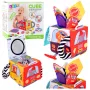 LEAN TOYS Mīkstais sensoriskais kubs ar spoguli, automašīnām un ceļa zīmēm mazuļiem