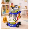 LEAN TOYS Bērnu tīrīšanas komplekts ar ratiņiem un interaktīvu putekļu sūcēju