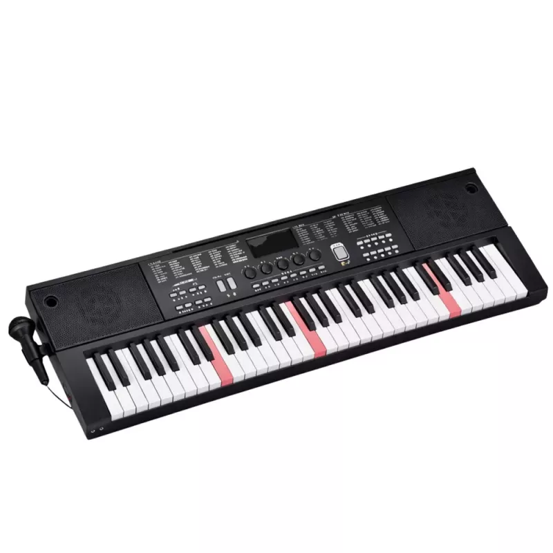 LEAN TOYS Elektroniskās klavieres ar mikrofonu 200 skaņas 61 taustiņš 78cm